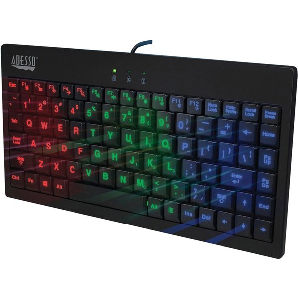 Adesso Publishing Adesso Slimtouch 110 - 3-Color Illuminated Mini Keyboard AKB-110EB